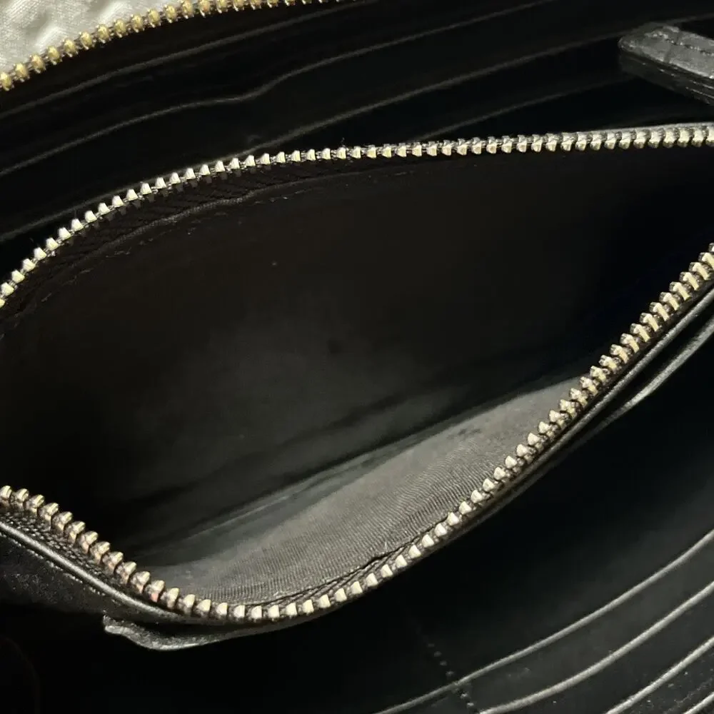 Shinola Detroit Leather Continental Zip Around Women’s Wallet Black Made In USA